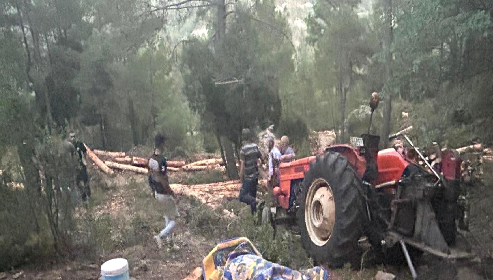 Karaçam Mahallesi'nde ormanlık alanda meydana gelen kaza sonucu bir işçi