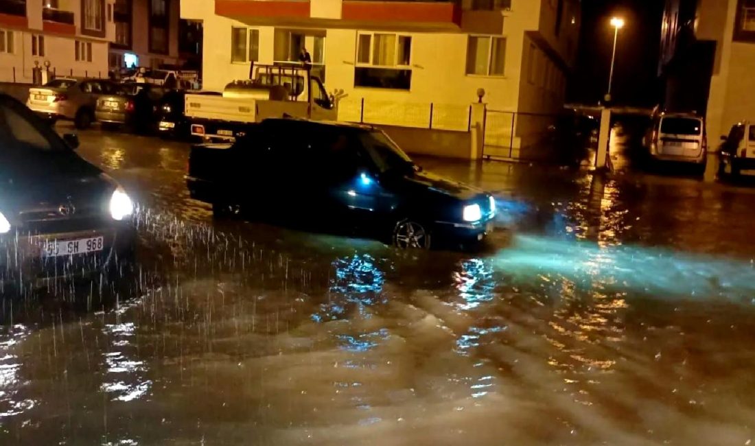 Sinop'un Erfelek ilçesinde etkili olan sağanak yağış sonrası oluşan su
