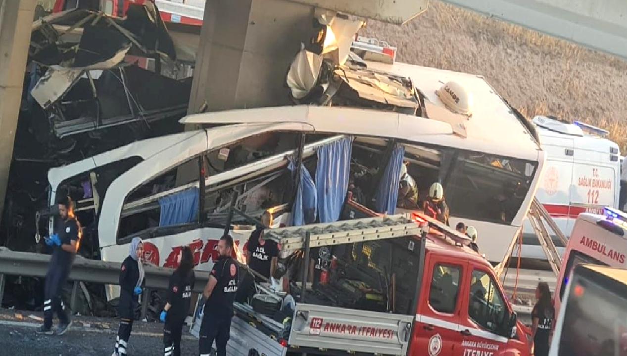 Polatlı'da meydana gelen otobüs kazasında sürücünün direksiyon hakimiyetini kaybetmesi sonucu