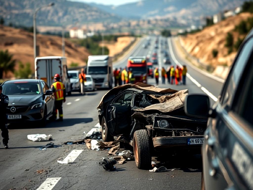 Afyonkarahisar'da meydana gelen feci trafik kazasında 3 kişi hayatını kaybetti,