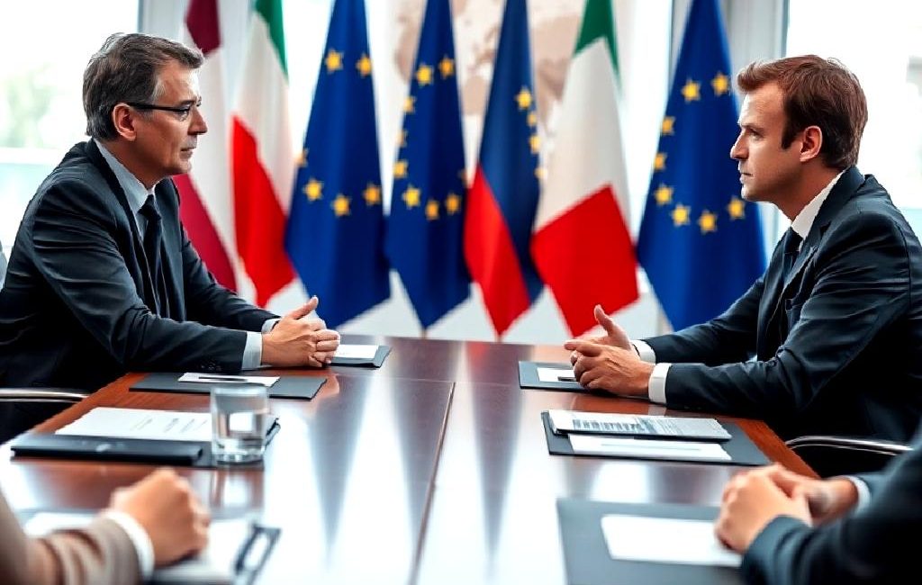 AB Dış İlişkiler Yüksek Temsilcisi Josep Borrell, Fransa Cumhurbaşkanı Emmanuel