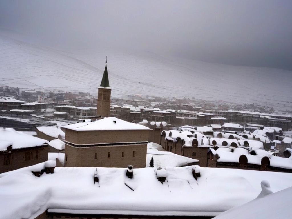 Erzurum'da etkili olan yoğun kar yağışı, ulaşımda ciddi aksamalara yol