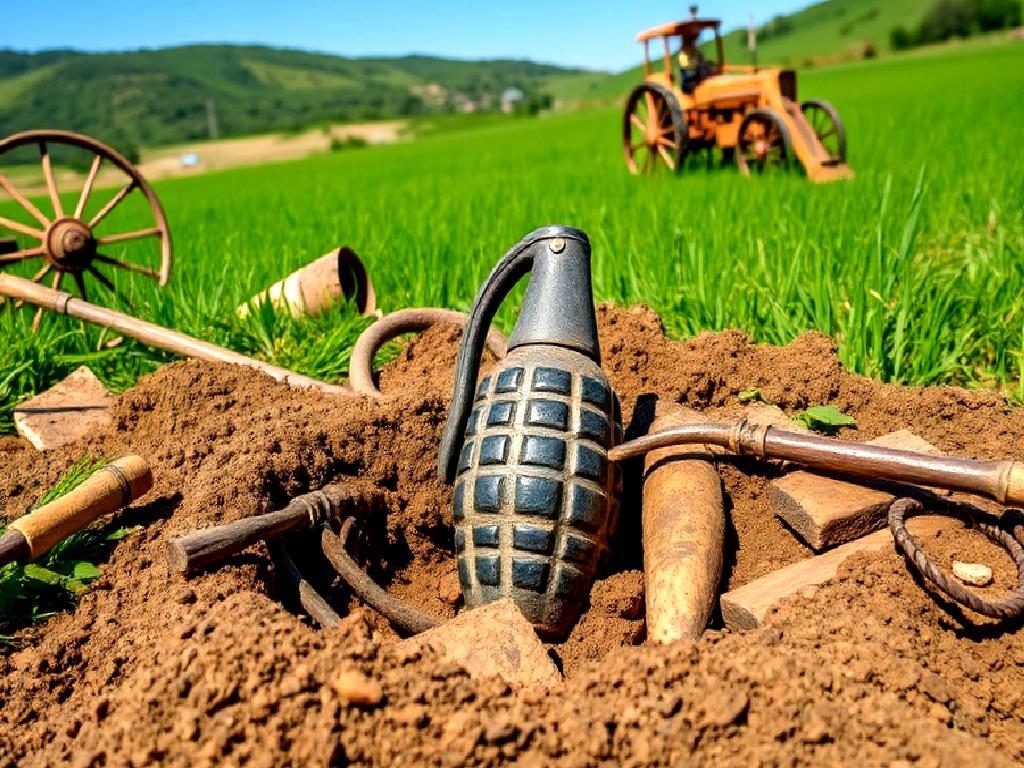 İnegöl'de gerçekleştirilen tarım çalışmaları sırasında tarihi bir el bombası bulundu.