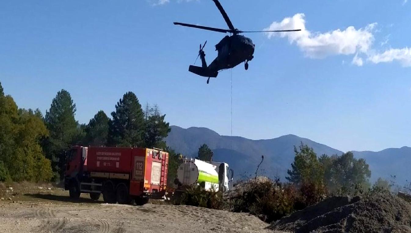Küllü mevkiindeki orman yangınına müdahale çalışmaları sürüyor. Ekipler, alevlerin yayılmasını