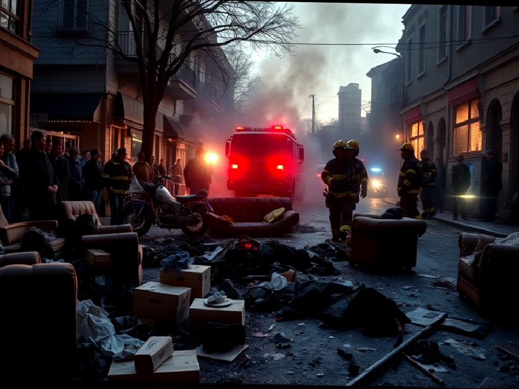 Sultanbeyli'de meydana gelen yangın olayında, eşyalar sokağa atıldı. Yangının nedeni