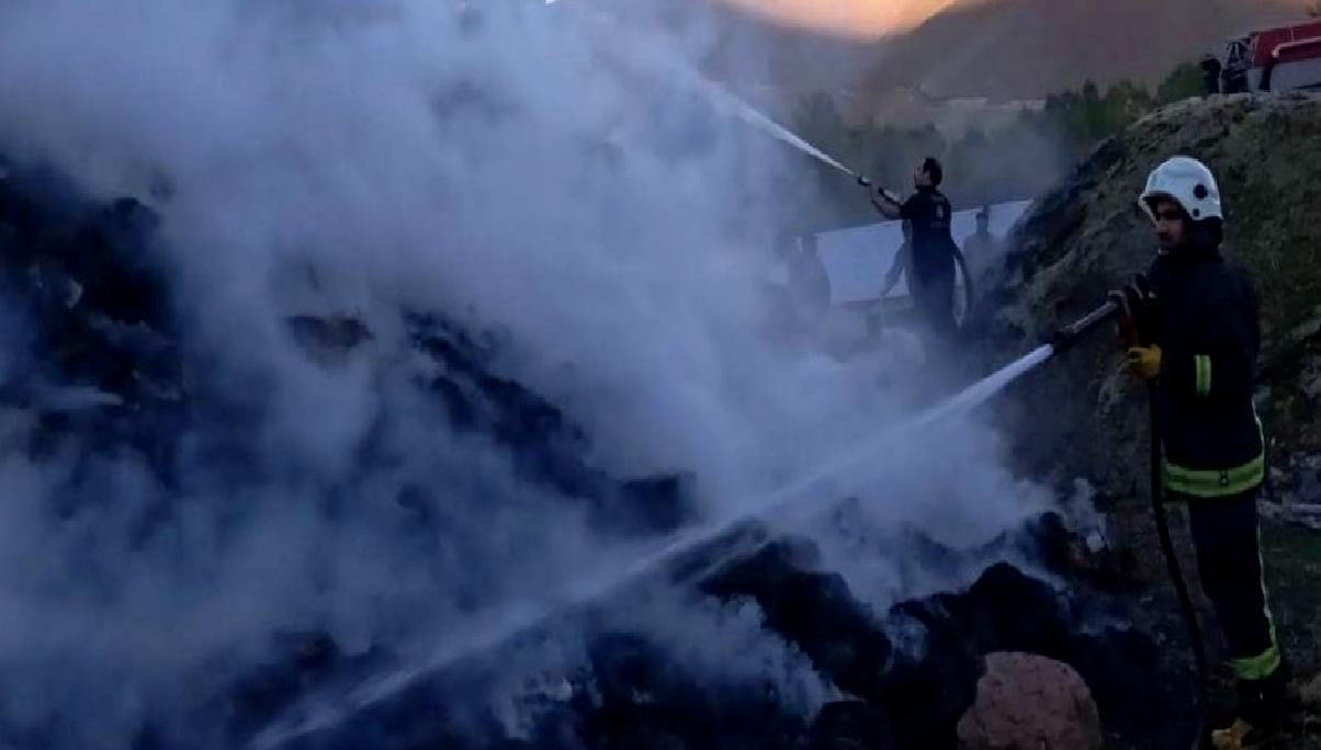 Van'da meydana gelen büyük yangında 9 bin 500 bağ otunun