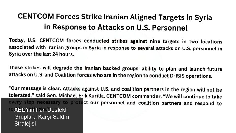 Saldırıların Amaçları ve ABD'nin Kararlılığı