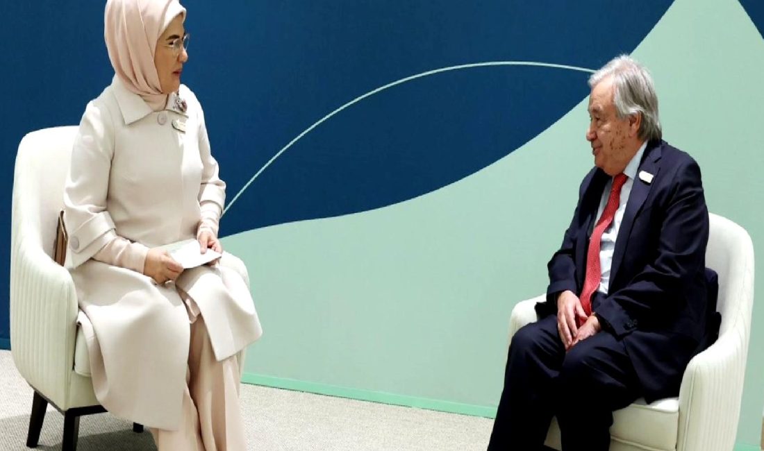 Emine Erdoğan ve BM Genel Sekreteri Guterres’in İklim Değişikliği Üzerine Görüşmesi Emine Erdoğan ve BM Genel Sekreteri Antonio Guterres, iklim değişikliği