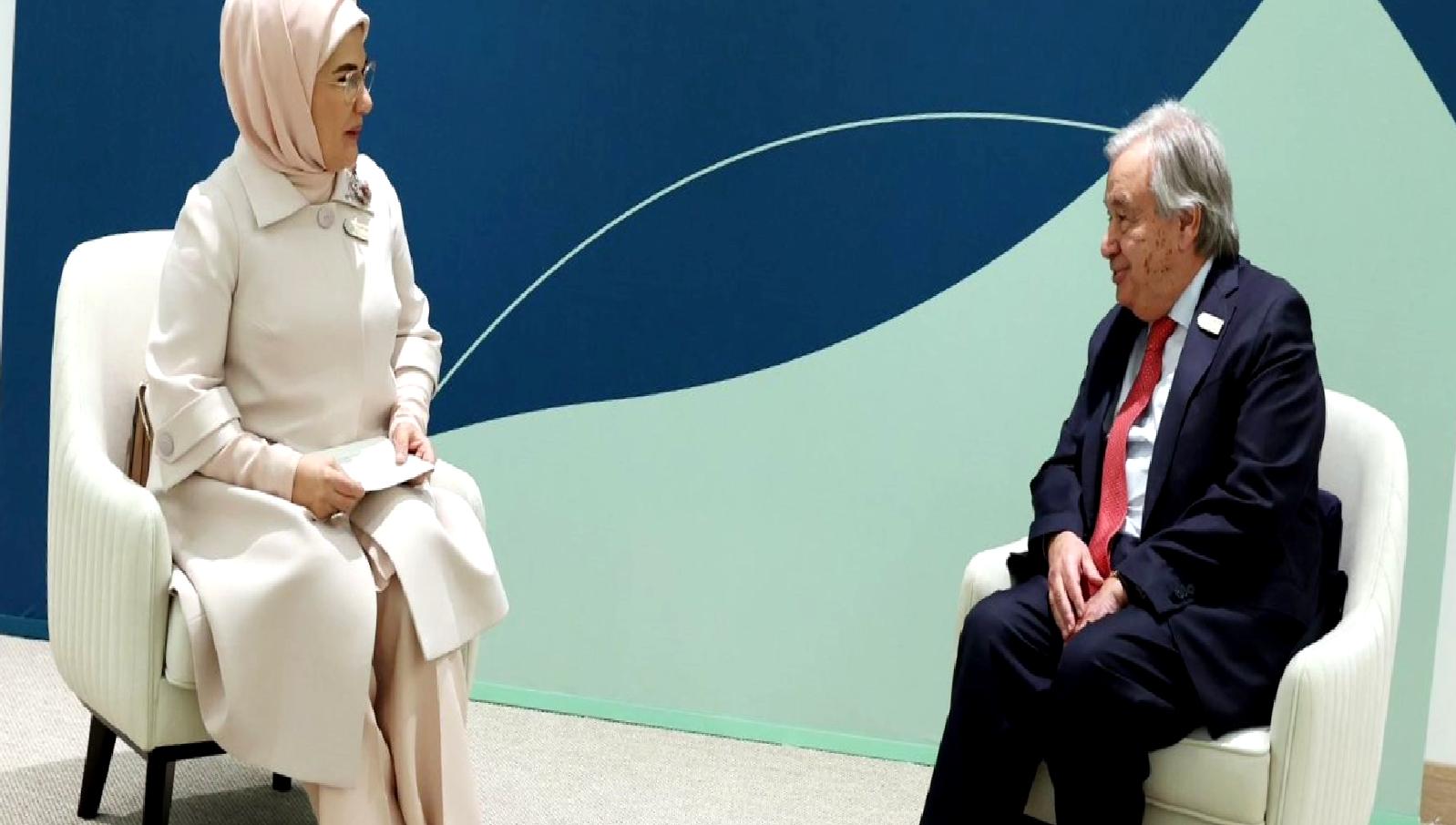 Emine Erdoğan ve BM Genel Sekreteri Antonio Guterres, iklim değişikliği