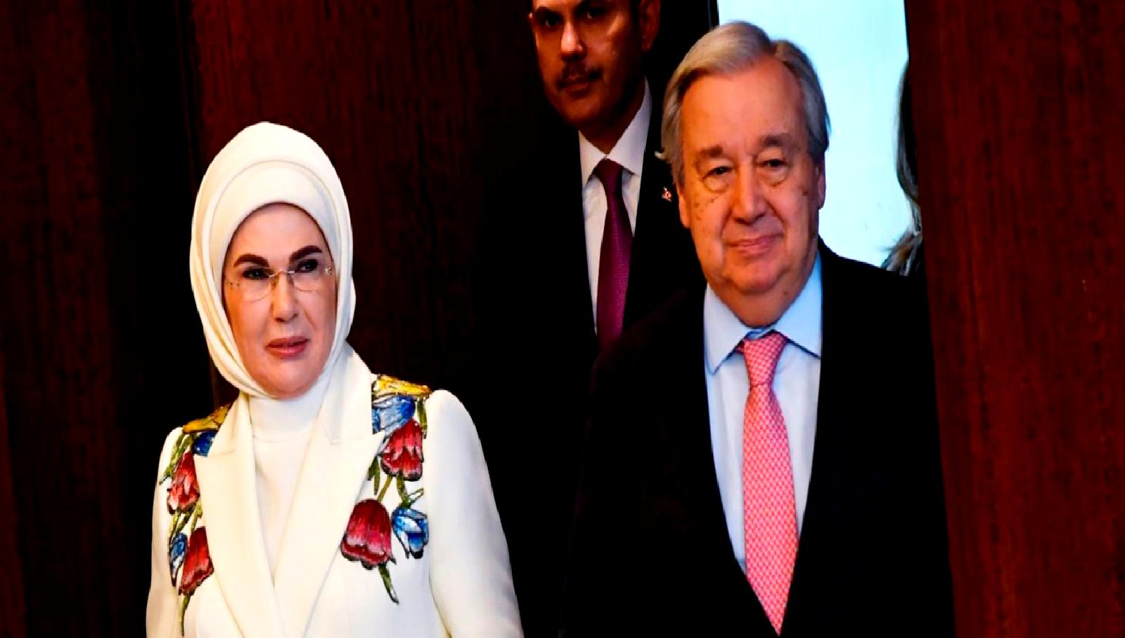 Emine Erdoğan ve BM Genel Sekreteri Antonio Guterres, sıfır atık