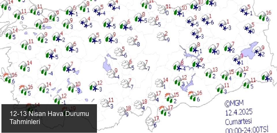 12-13 Nisan Hava Durumu Tahminleri
