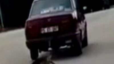 Bucak'ta bir sürücünün köpeği sürüklemesi, büyük tepkilere yol açtı. Olayın