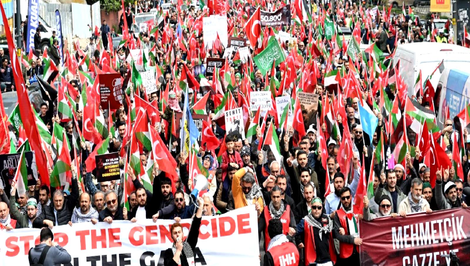 Üsküdar'da Gazze için dayanışma yürüyüşü ve etkinlikleriyle filistin halkına destek