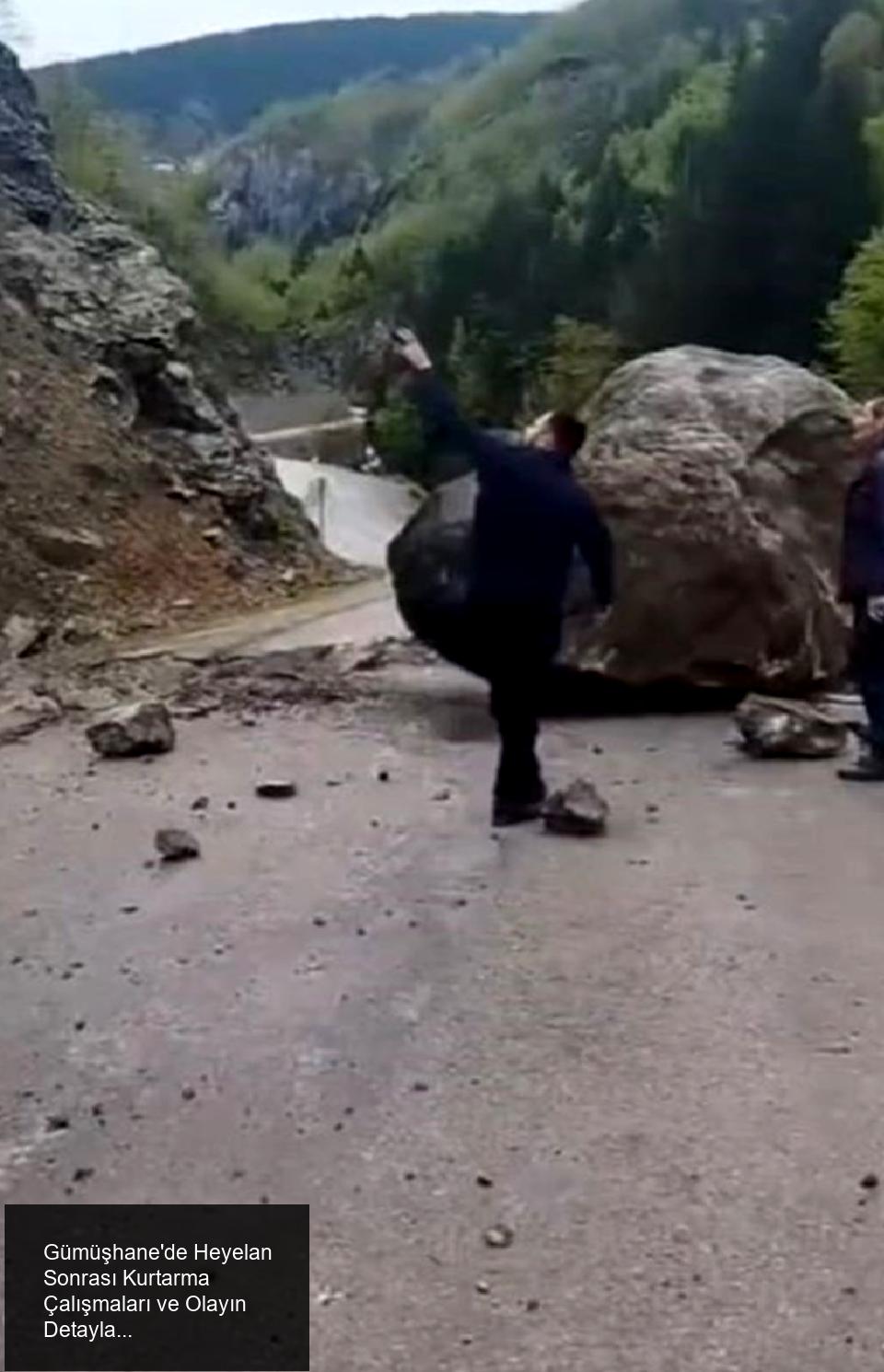 Gümüşhane'de Heyelan ve Yoldaki Tehlike